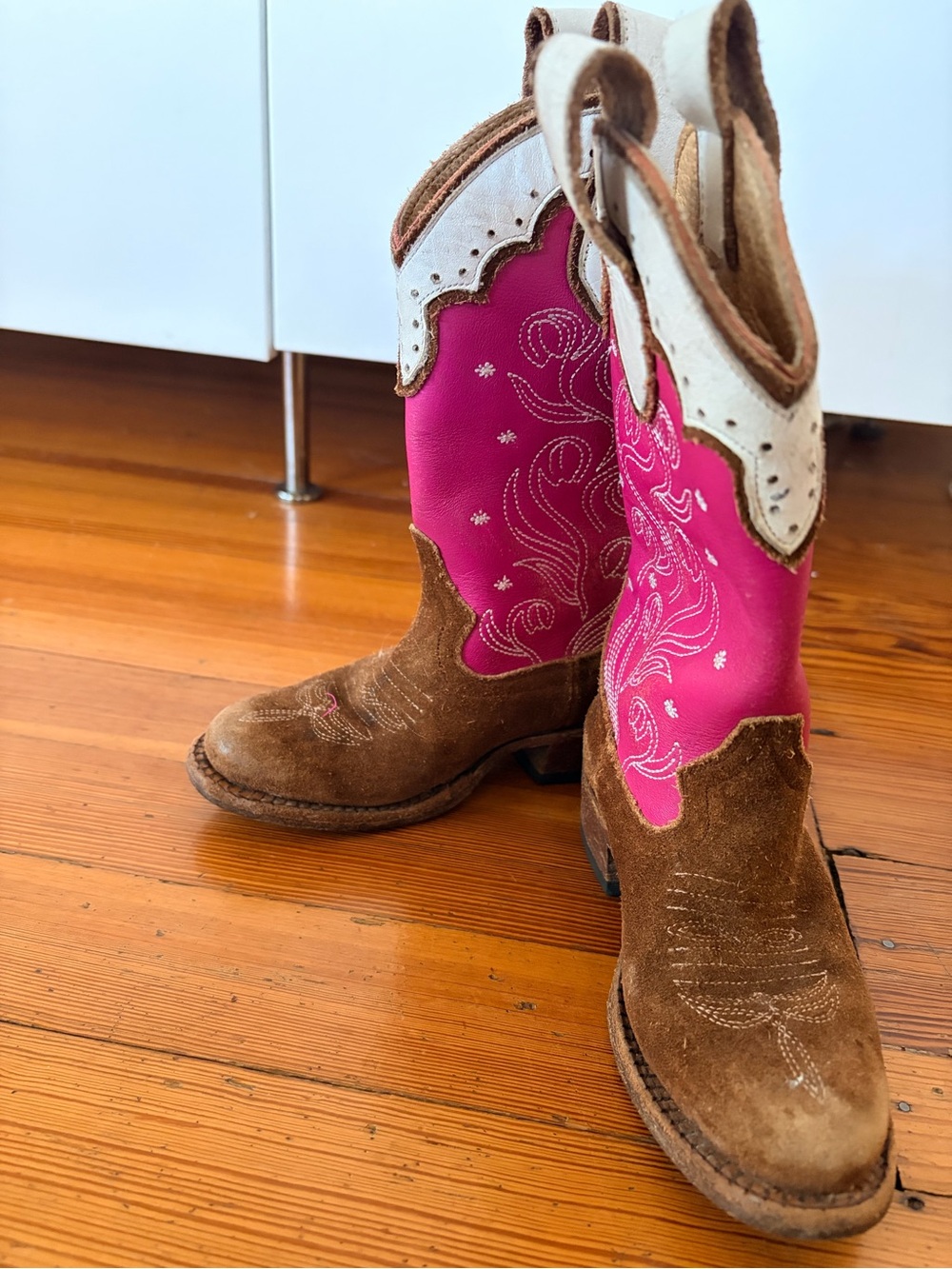 Miron Crosby Girls Pink & Brown Western Cowboy Boots